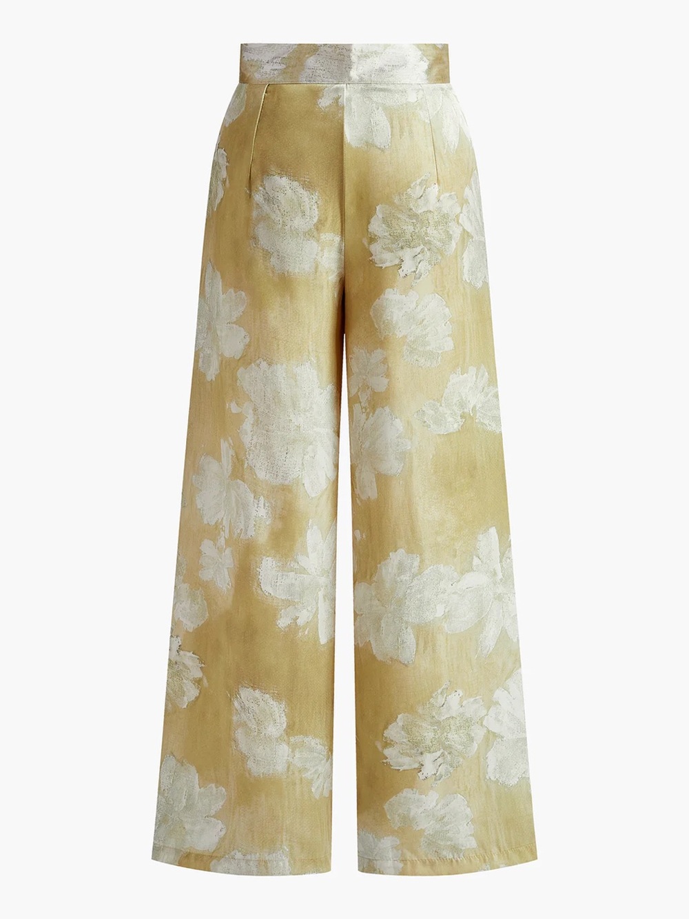 COMMENSE Semi-Sheer Romance Floral Printed Wide-leg Pants - size small